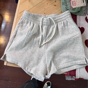 Abercrombie & Fitch Light Gray Drawstring Sweatshorts
